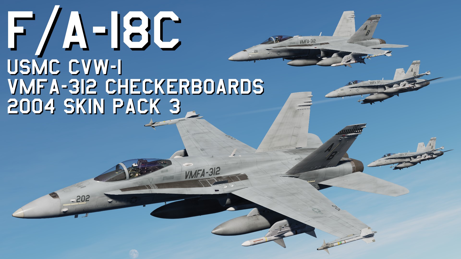 USMC CVW-1 FA-18C VMFA-312 Checkerboards 2004 Skin Pack 3 UPDATE 2025/10/08