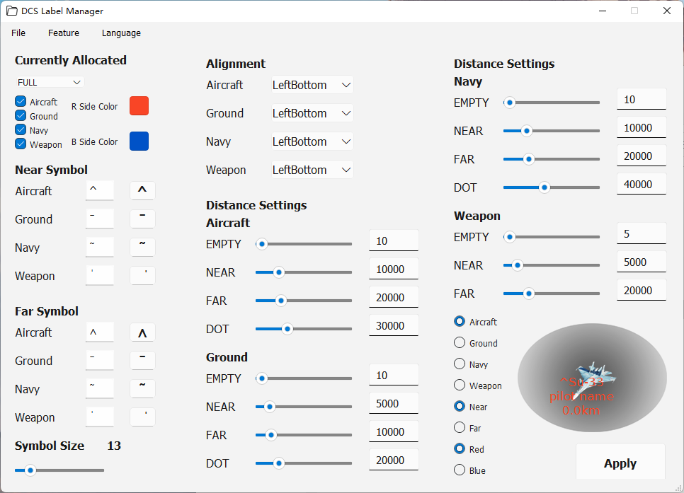 Simple DCS Label Manager