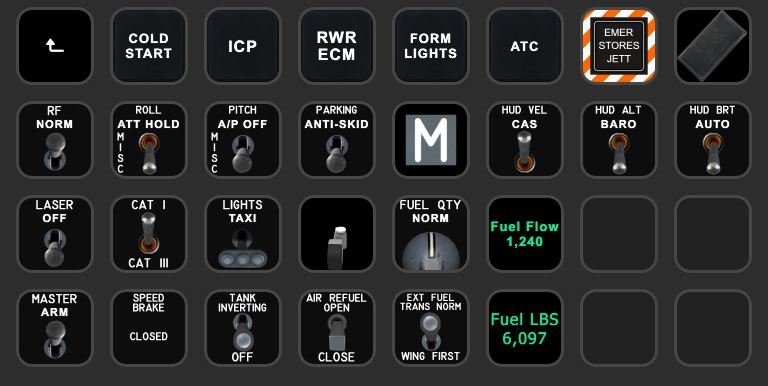 F-16C VIPER stream deck XL profile and 5x3