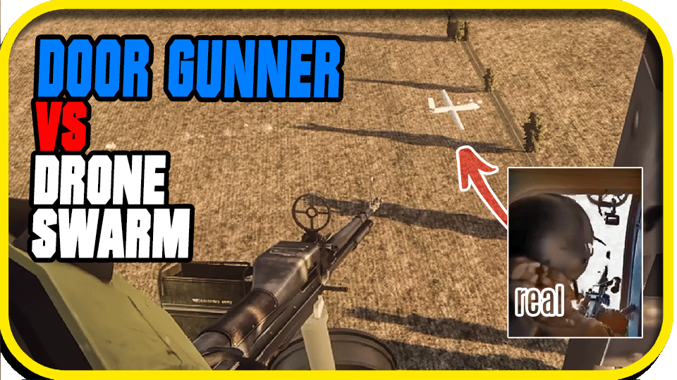 UH1 vs Drone swarm shoot down 