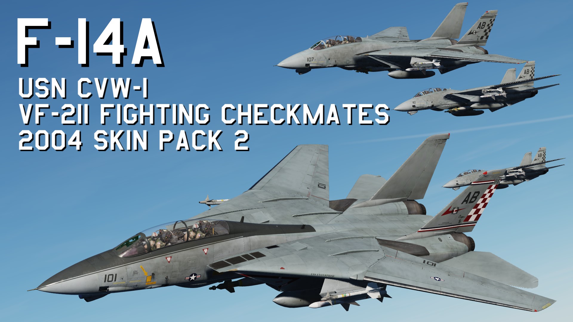 USN CVW-1 F-14A VF-211 Fighting Checkmates 2004 Skin Pack 2