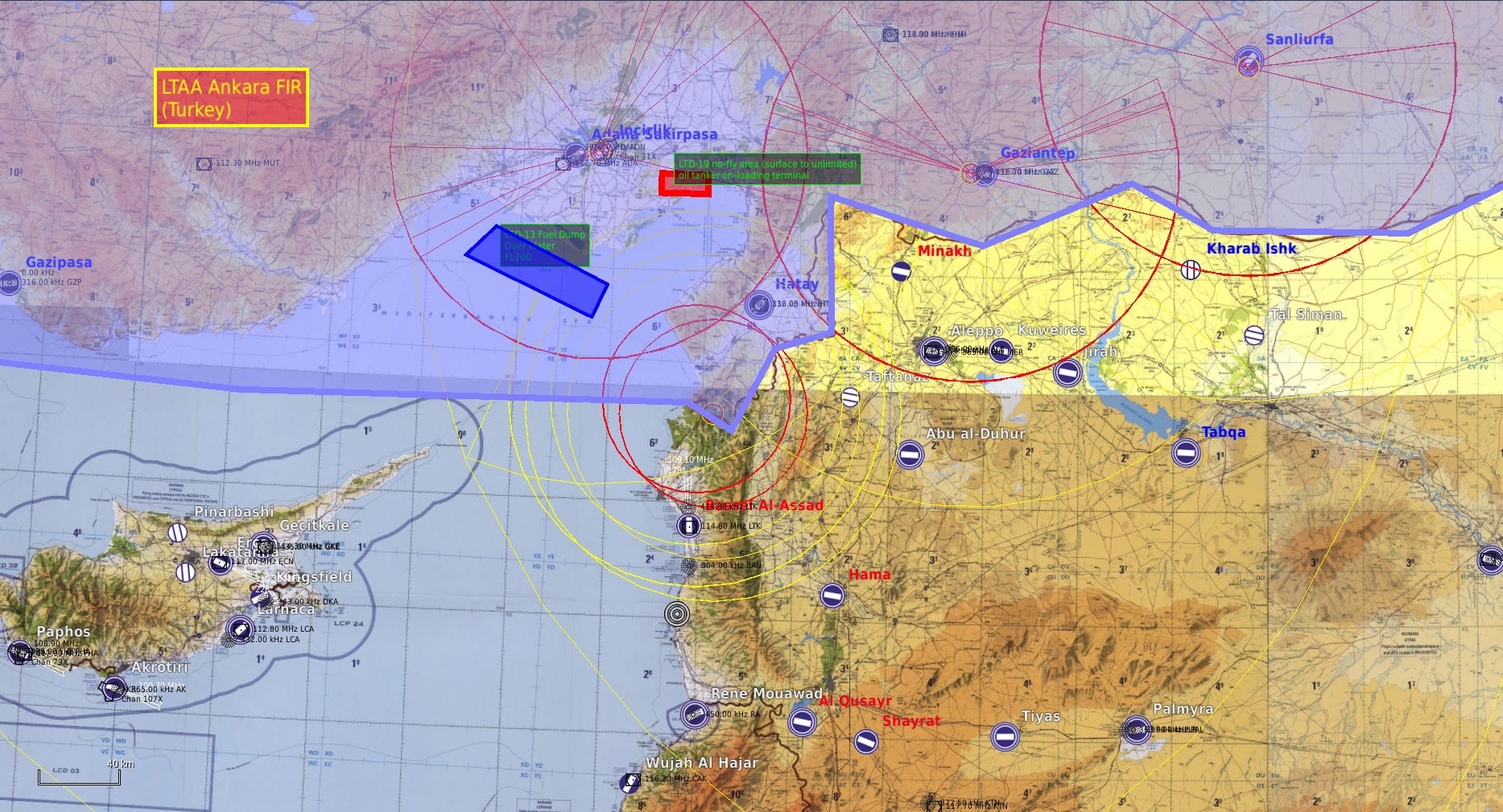 Turkish Airspace & IADS Syria Map V1.0