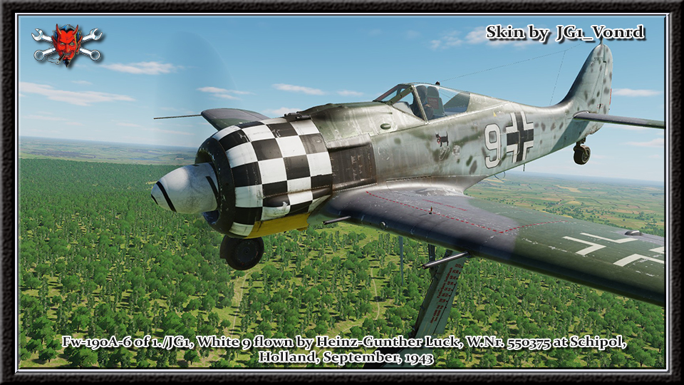 Fw-190A-6, White 9 as flown by Heinz-Gunther Luck - with and without swastika