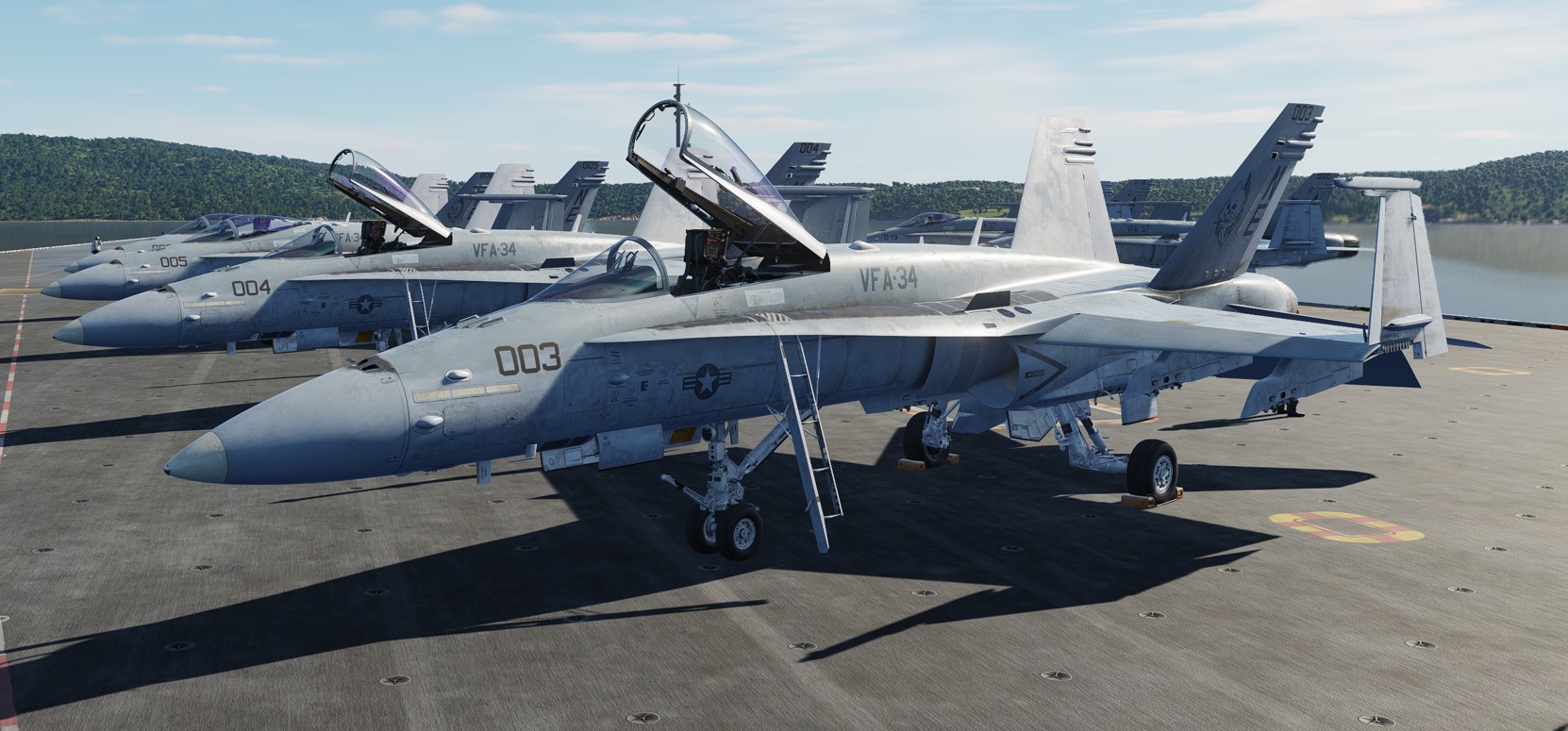 FA-18C Hornet Ladder down, canopy open liveries for static objects