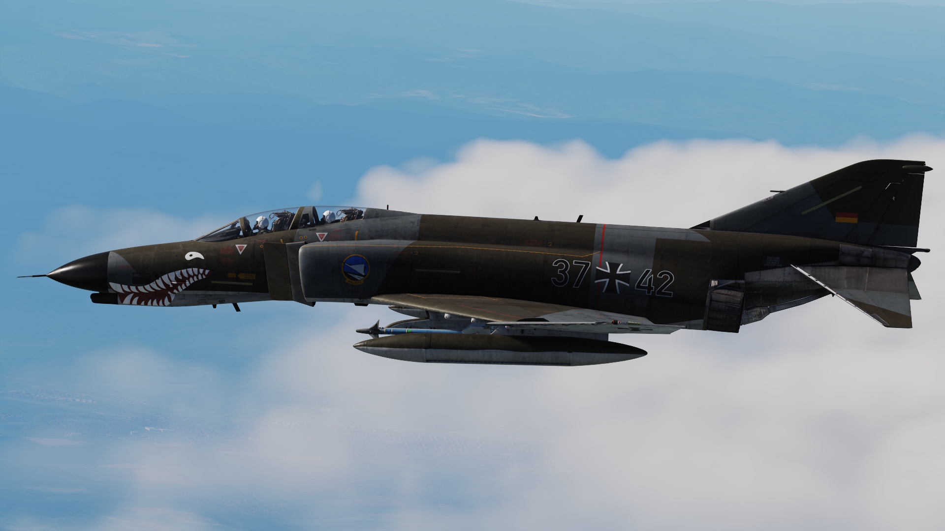 F-4F 37+42 From JG74 In Norm 72 Camo With A Shark Face