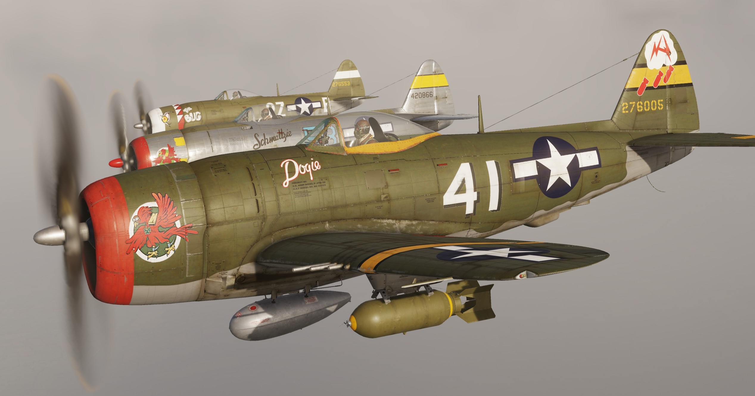 P47-D 30 "Doggie" of the 65th FighterSquadron and 57th Fighter Group Lua Modified!