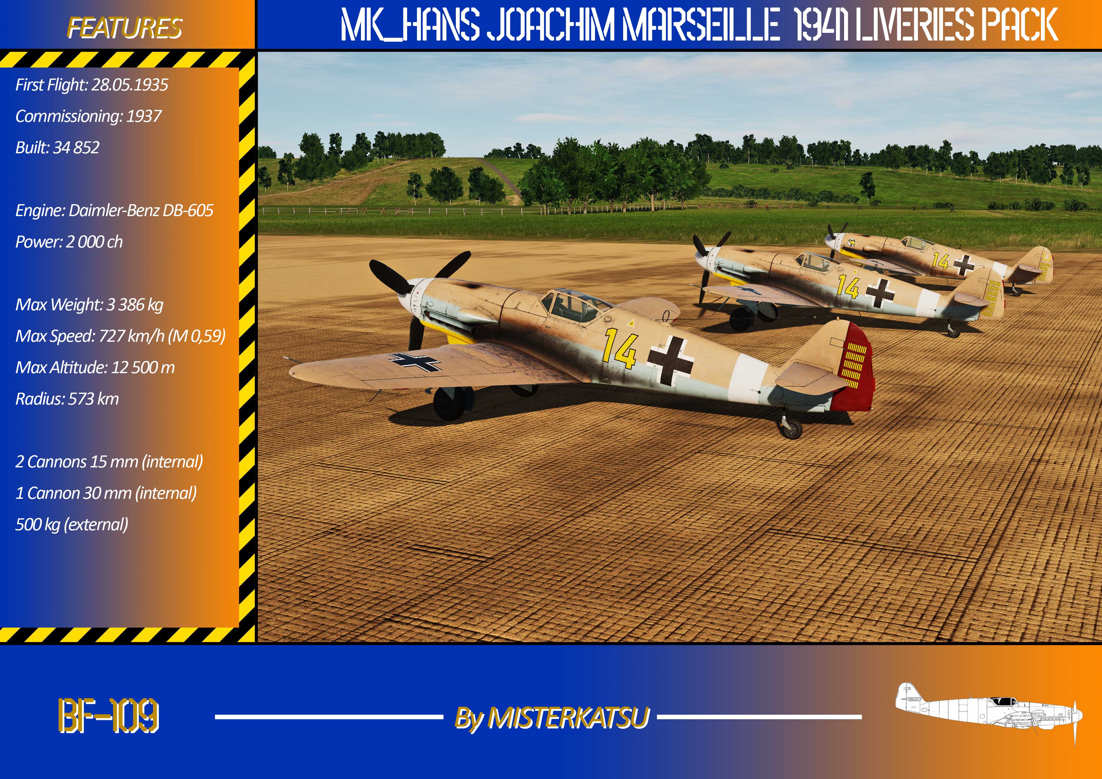 HANS JOACHIM MARSEILLE STERN VON AFRIKA 1941 LIVERIES PACK
