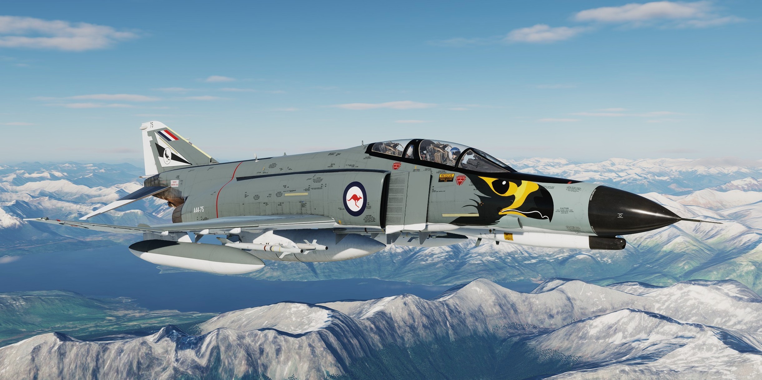 F-4E, RAAF, Dark Grey with Hawk Nose (Fictional), 2 OCU, 3 Sqn, 75 Sqn, 76 Sqn, & 77 Sqn