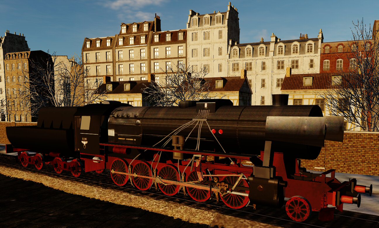 German BR52 2-10-0 Steam Locomotive and Tender