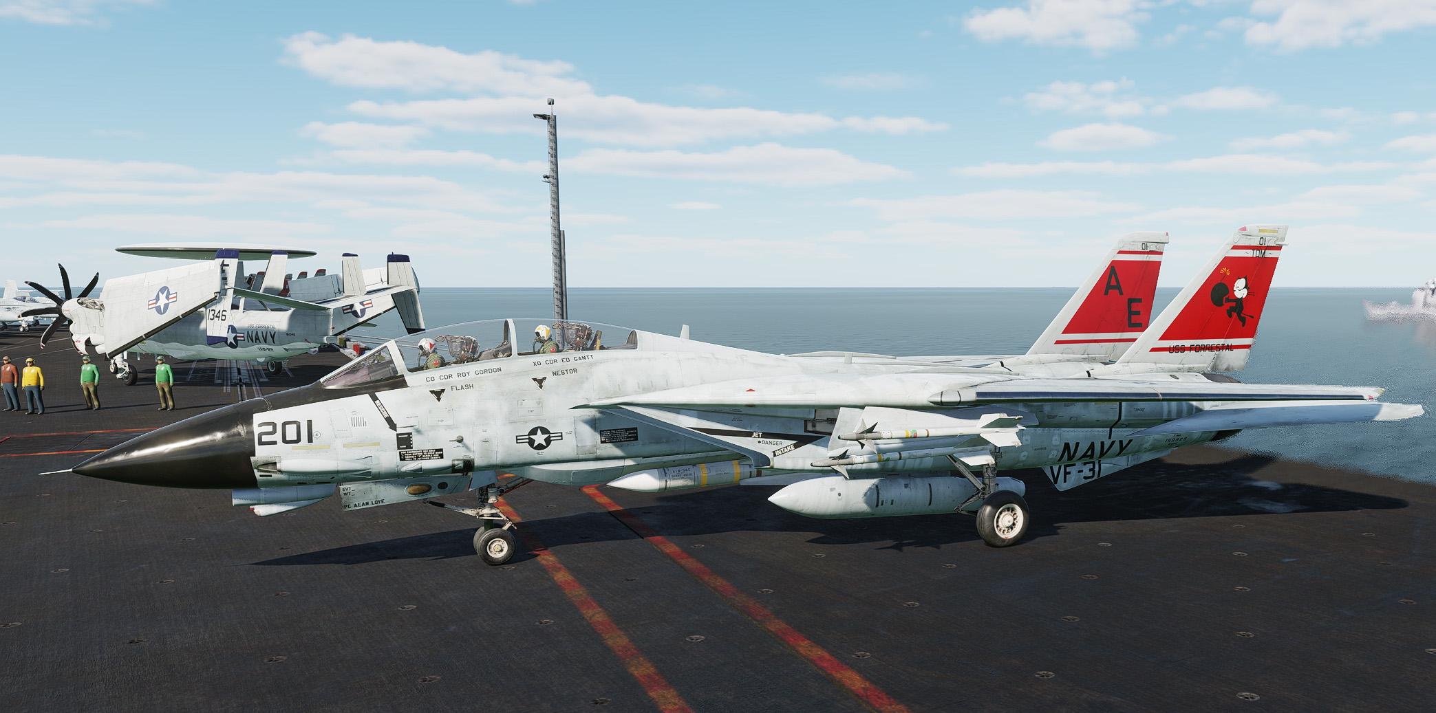 F-14A 160923 AE-201 of VF-31 'Tomcatters' from USS Forrestal 1991