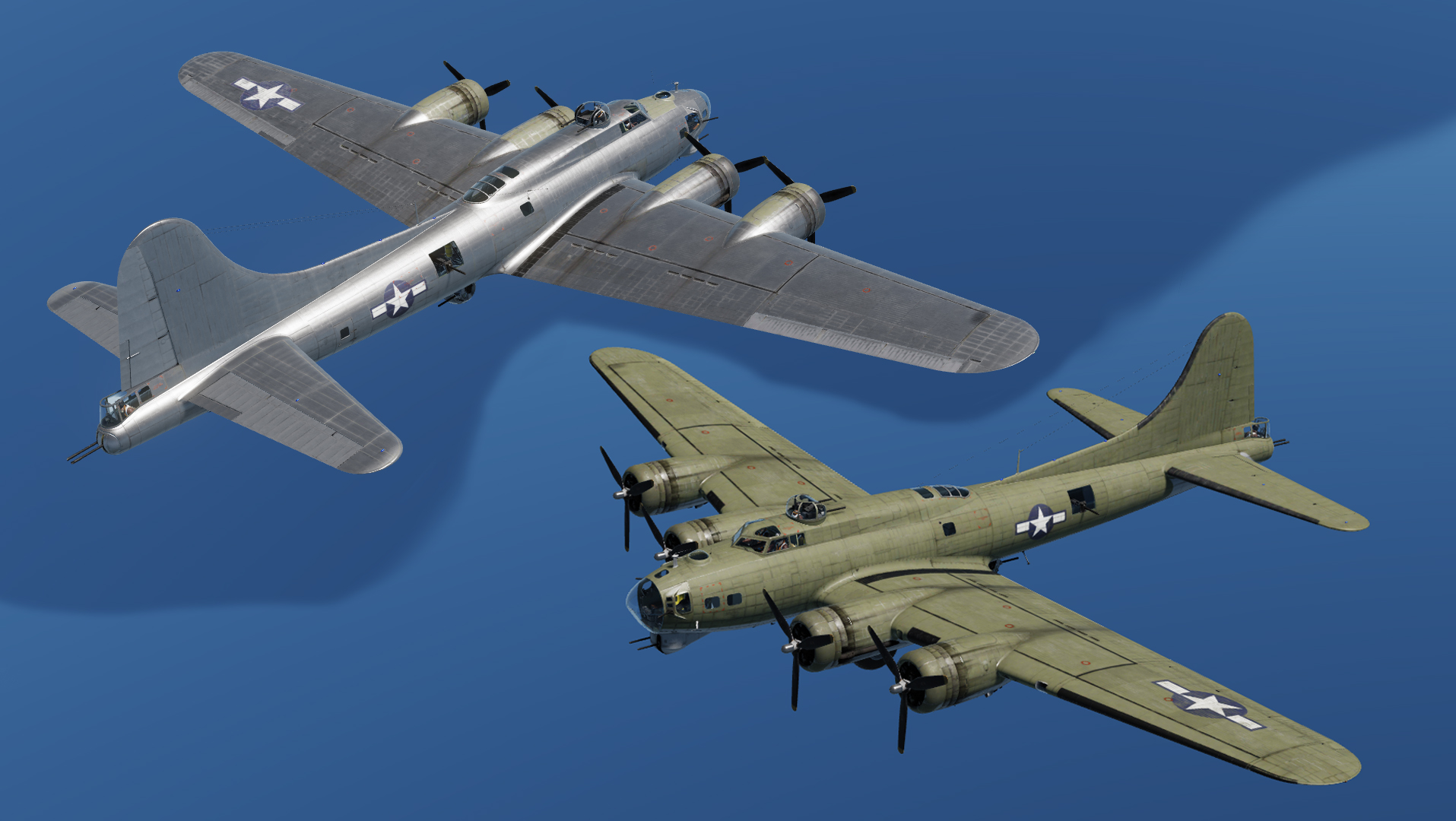 B-17G Bare Aluminium & Olive Drab + One Fictional