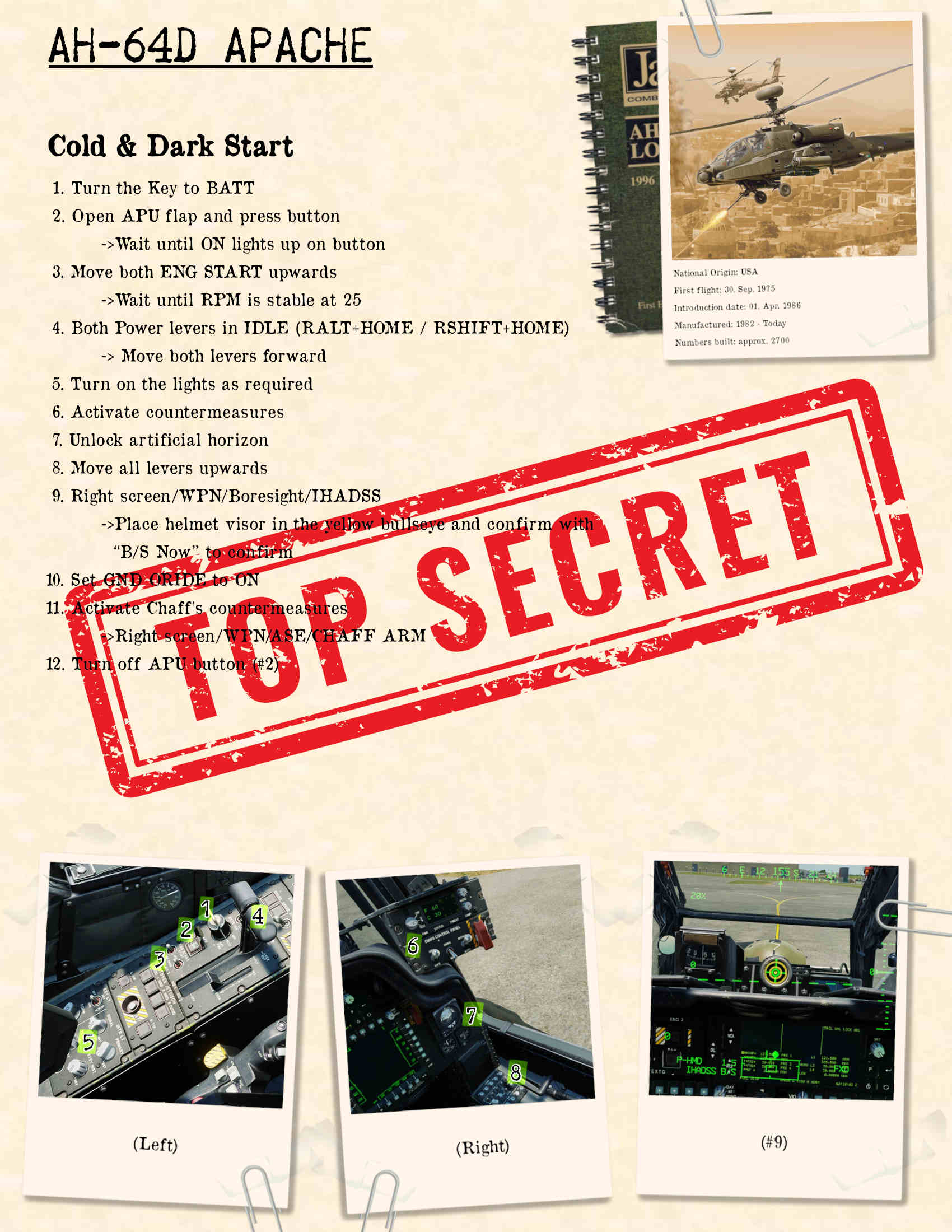 AH-64D Cold & Dark Start English