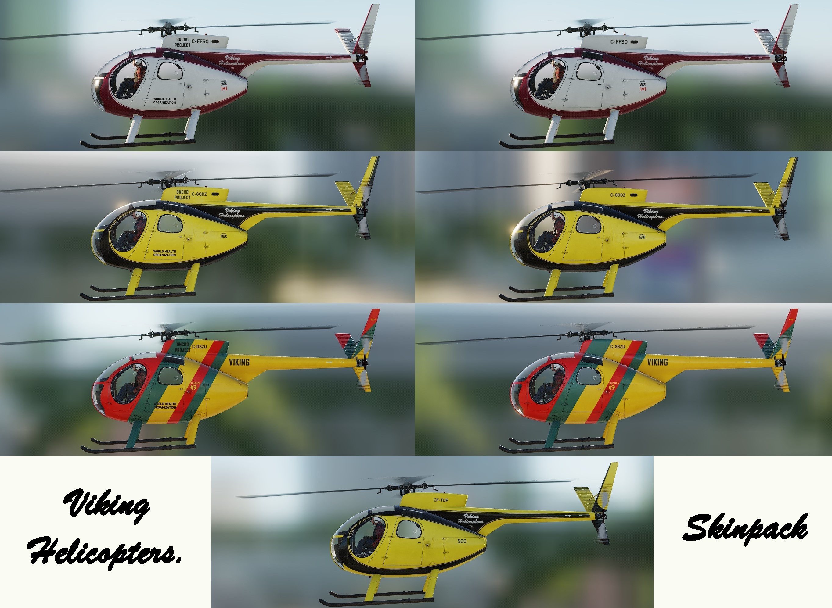 OH-6 / MD500 / Hughes 500 - Viking Helicopters Skinpack