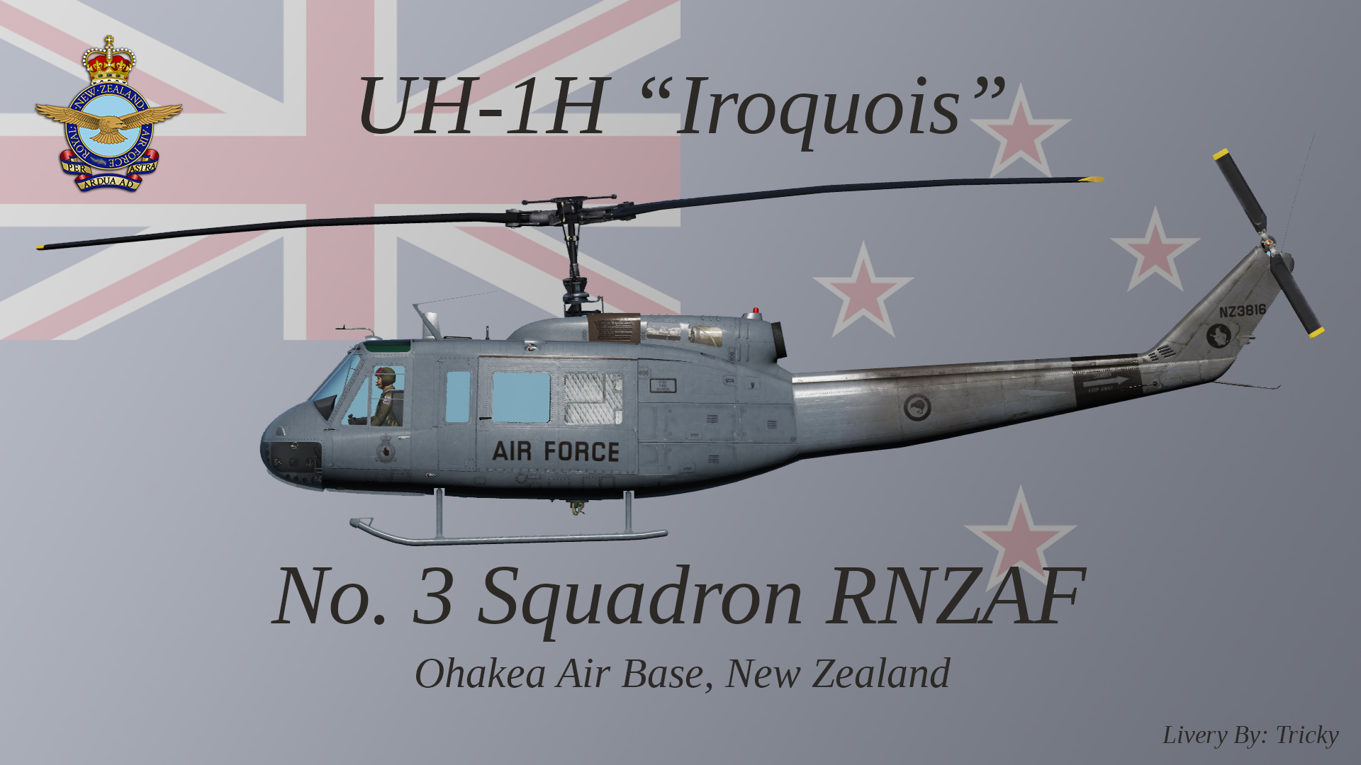 UH-1H - No. 3 Squadron RNZAF - Grey + Weathered