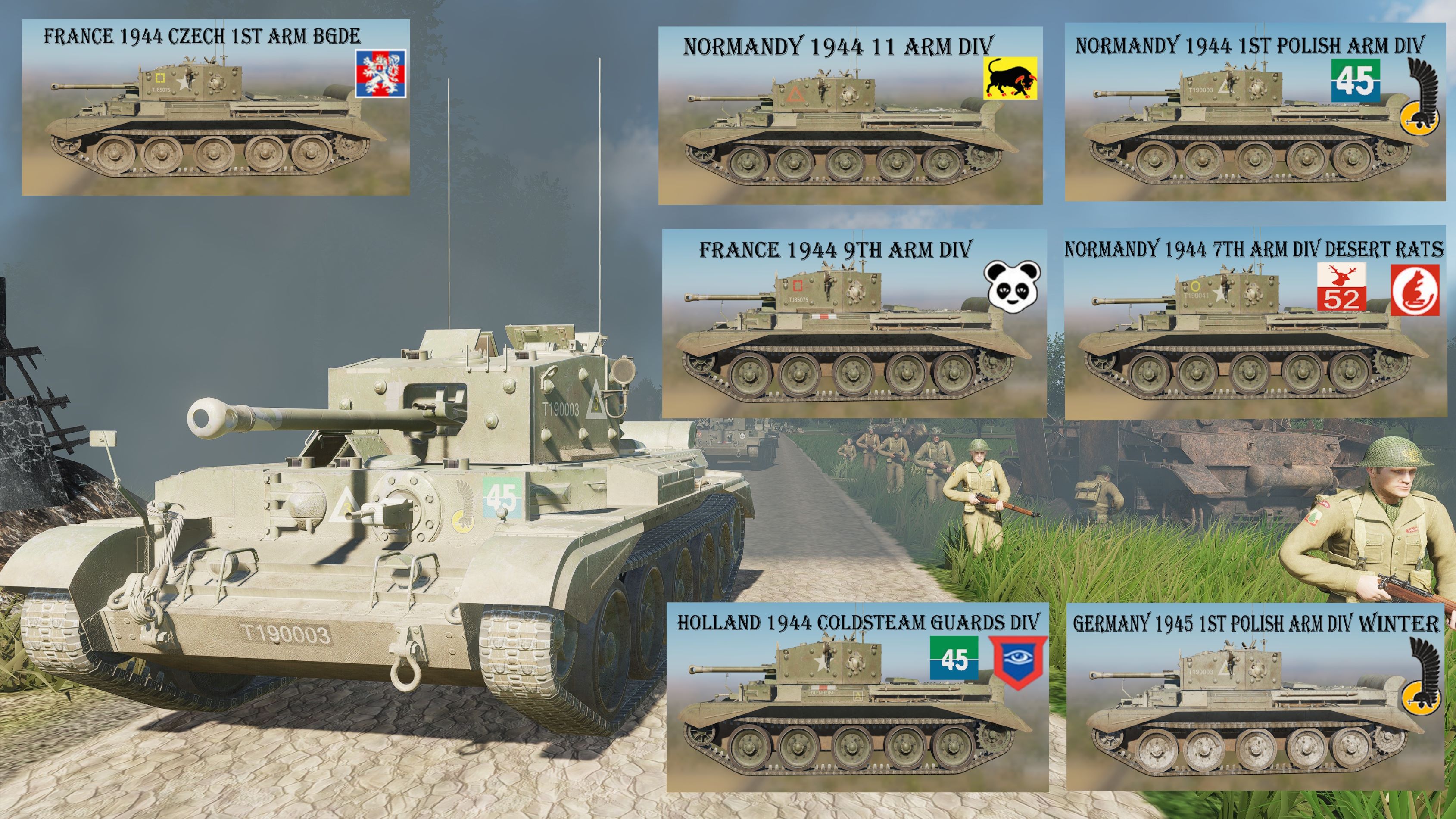 WWII British Cromwell Mk IV Tank Livery Pack 1 for WWII Assets Pack