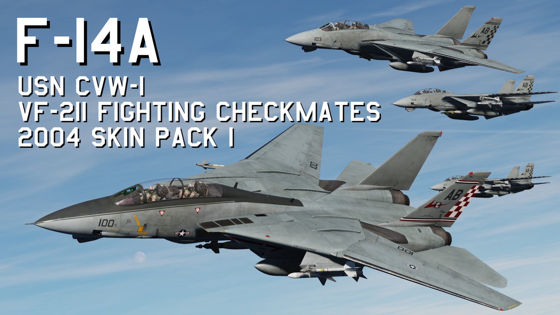 USN CVW-1 F-14A VF-211 Fighting Checkmates 2004 Skin Pack 1