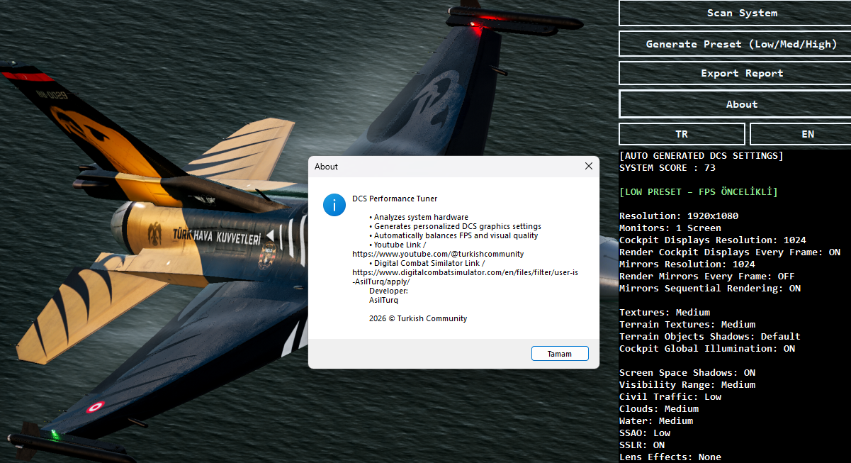 DCS Performance Tuner | © AsilTurq 
