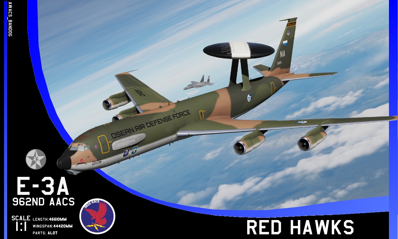 Ace Combat - 962nd Airborne Air Control Squadron 'Red Hawks' New Anea Air National Guard E-3A Sentry Pack