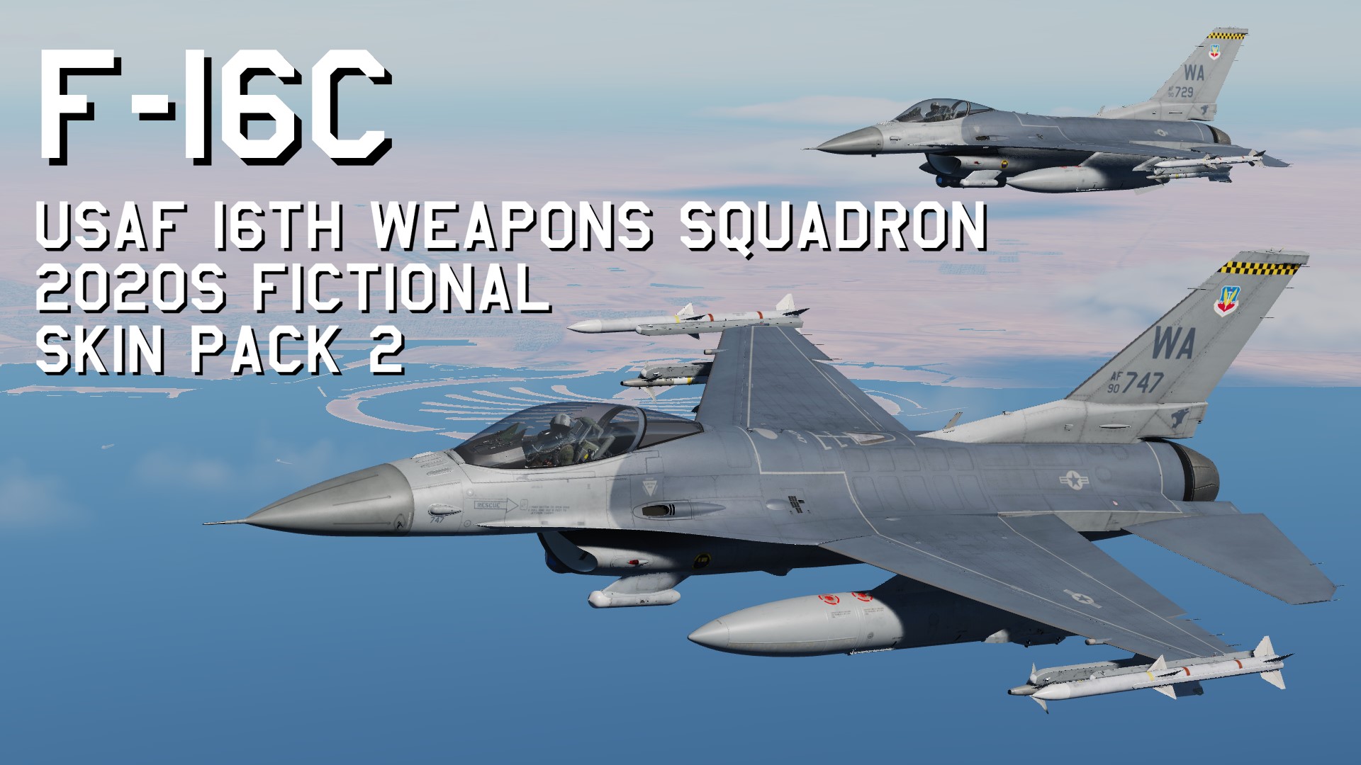 F-16C USAF 16th Weapons Squadron 2020s fictional Skin Pack 2 update 2025/03/27