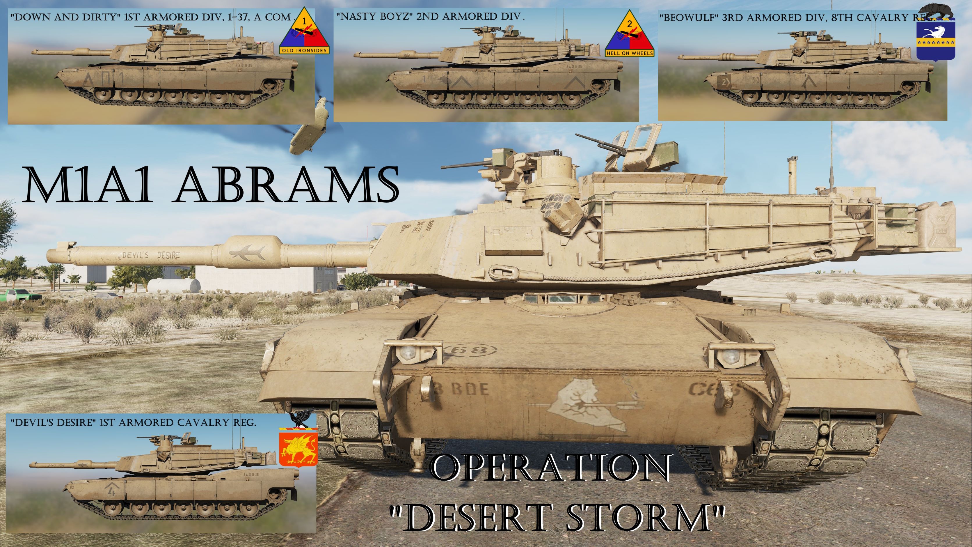 US M1A1 Abrams HD livery Pack 2 for "Operation Desert Storm" UPDATE 24.12.2024