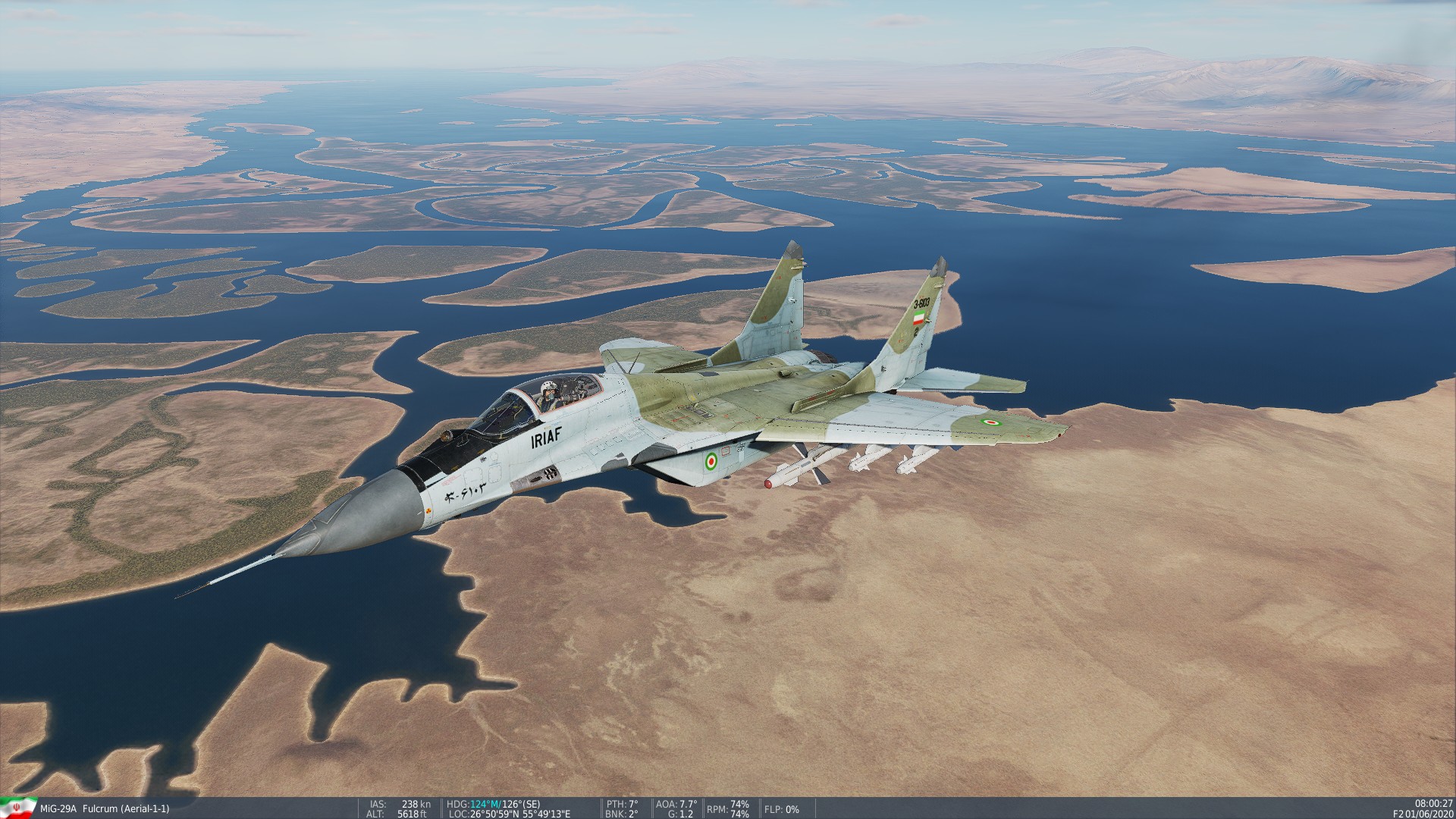 MiG-29A Iranian Air Force Blue-Green Livery (Full Fidelity)