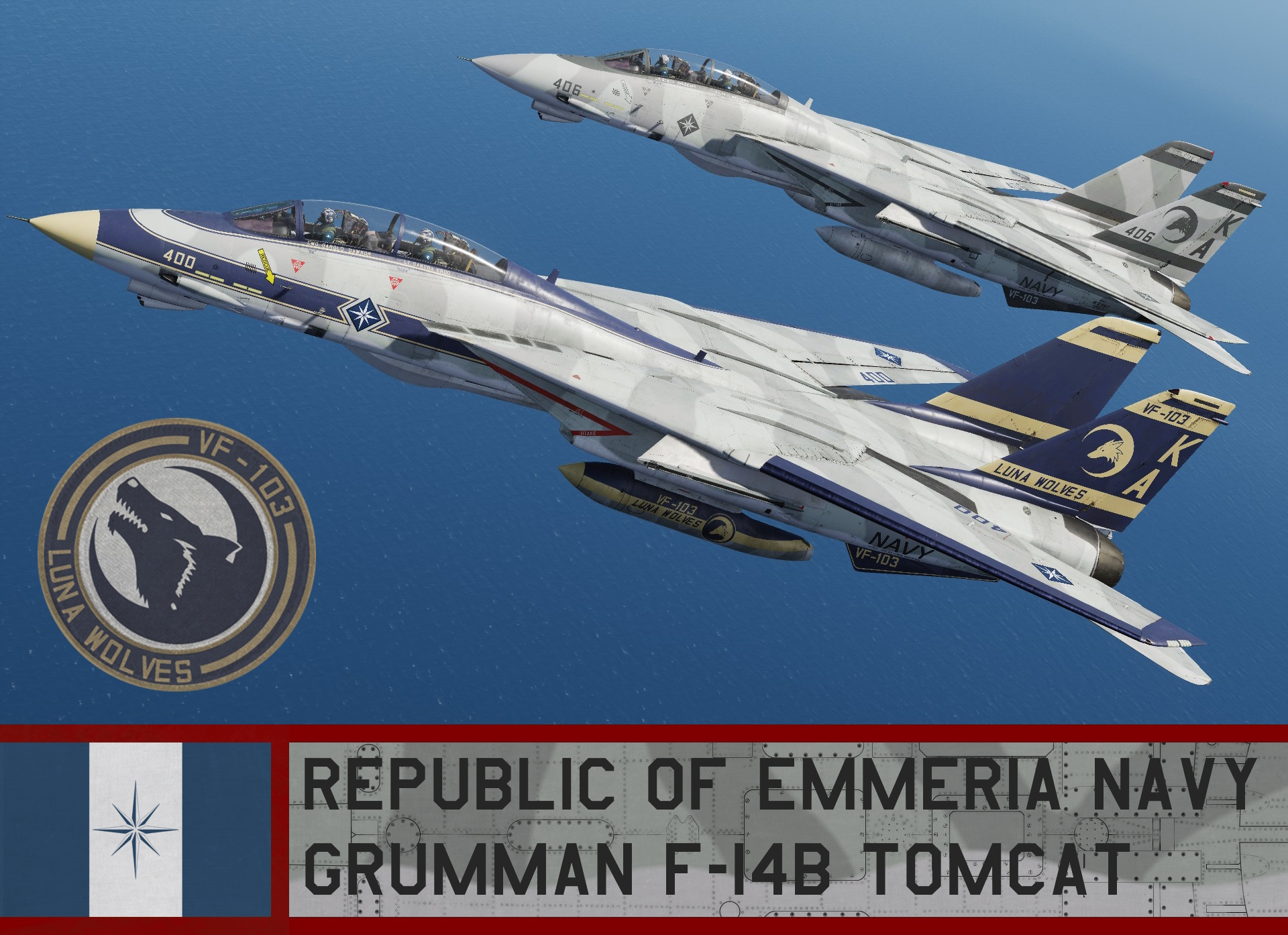 Republic of Emmeria Navy, F-14B Tomcat, Ace Combat 6, (VF-103 Luna Wolves)