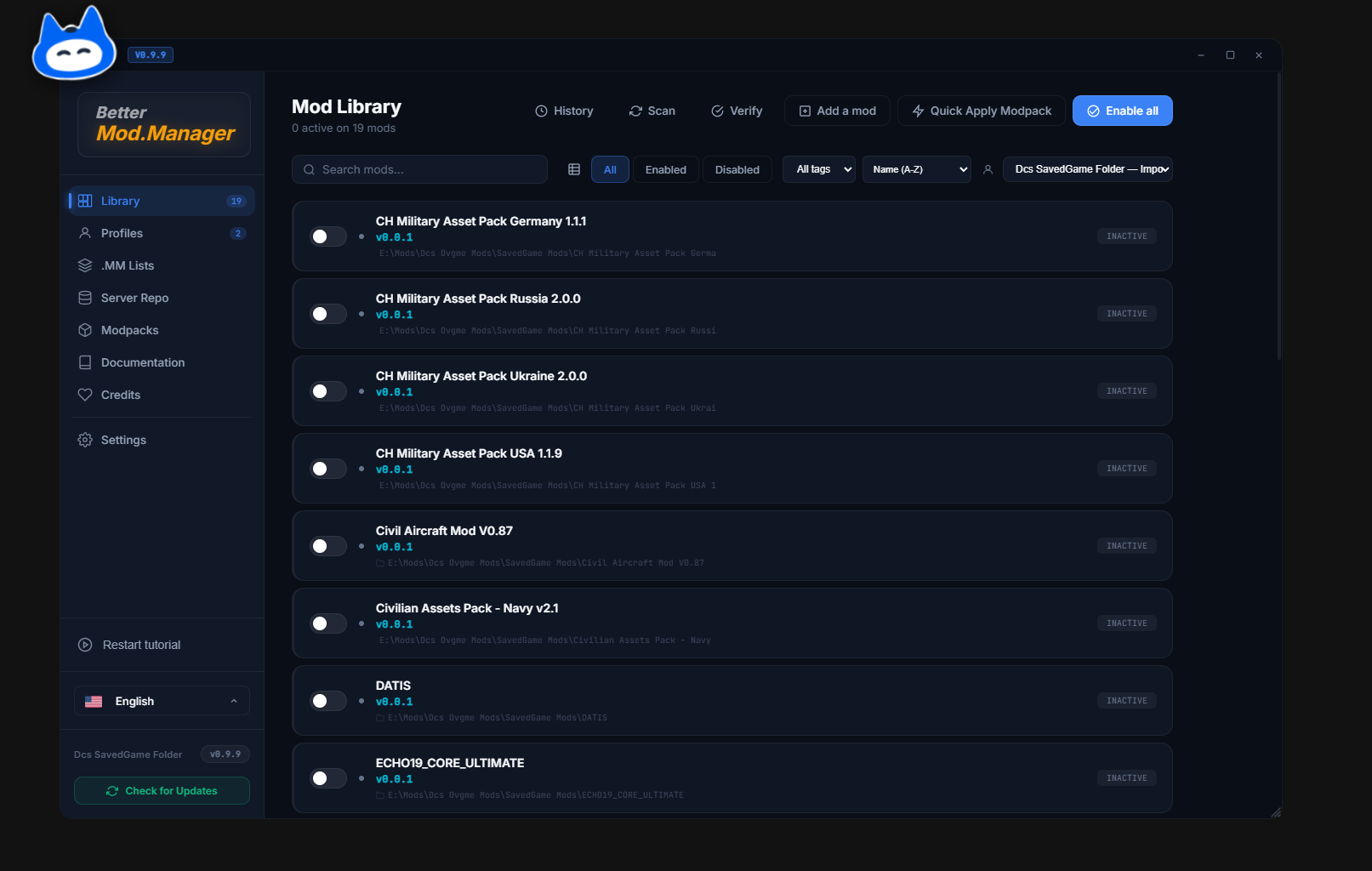 Better Mods Manager (BMM) v0.9.8