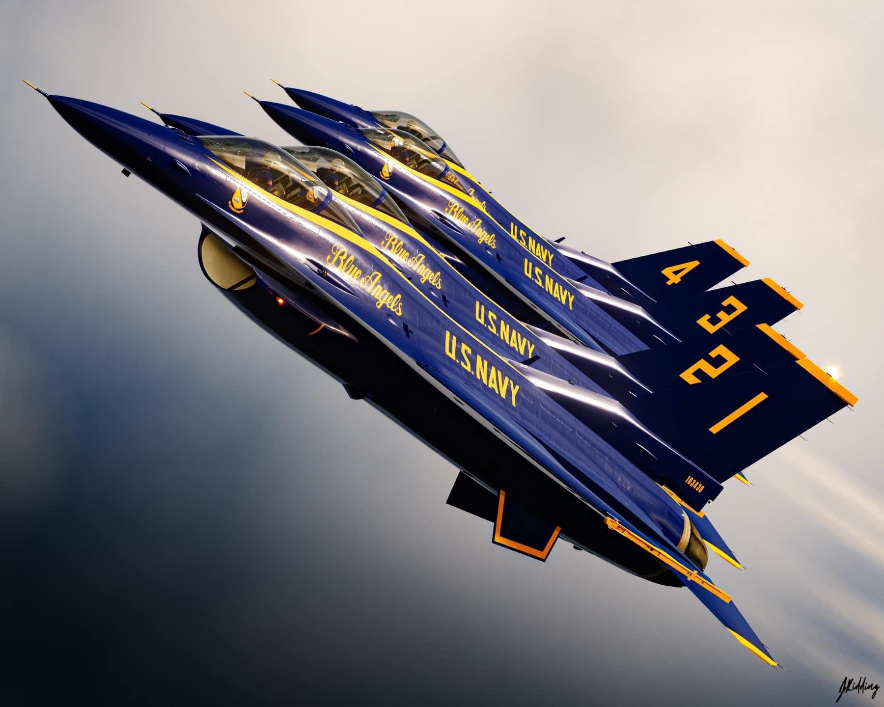 F-16C Blue Angels Team Set #0-9 Plus Two Extra Planes (Fictional)