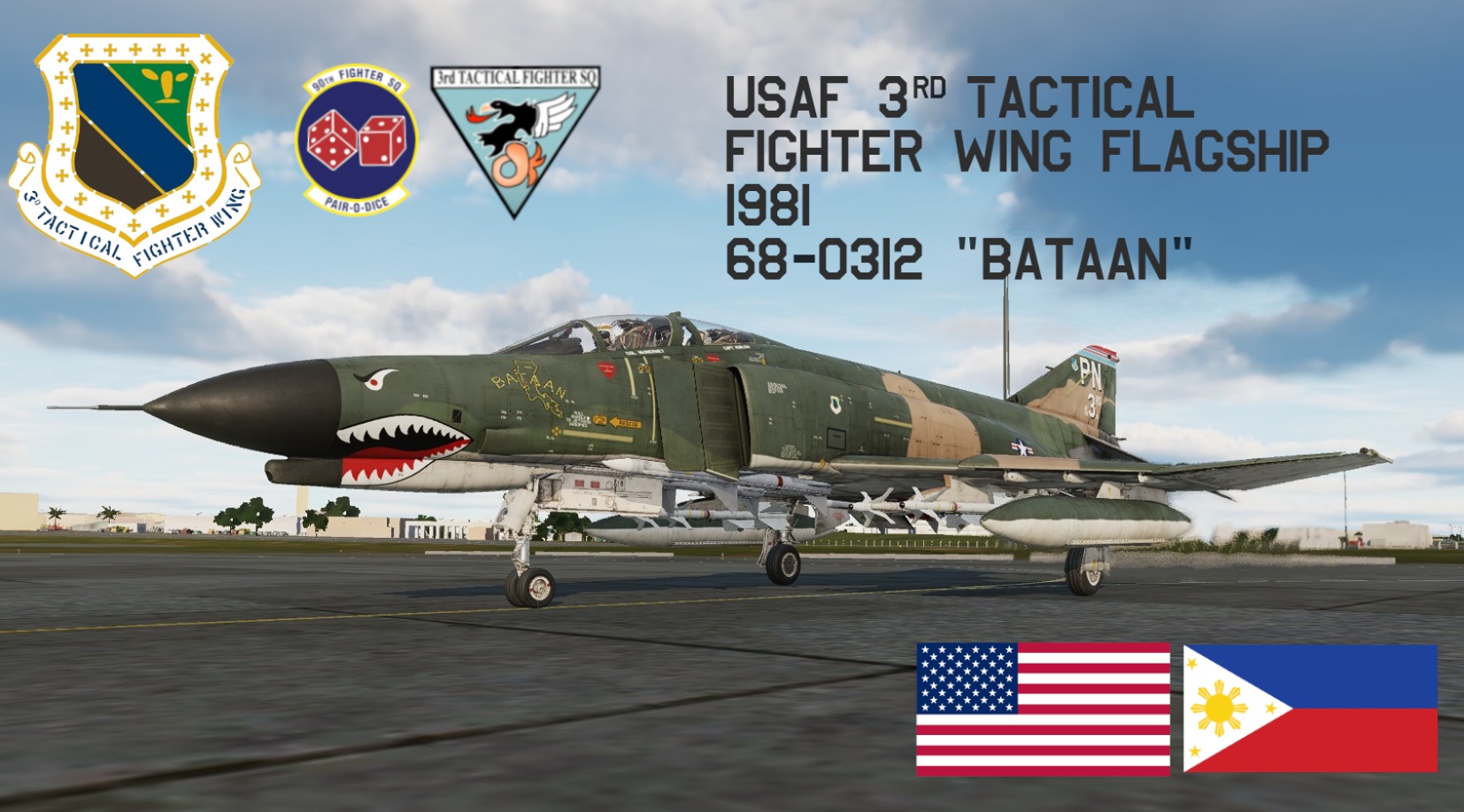 F-4E - USAF 3rd TFW flagship 68-0312, 1981 "Bataan"