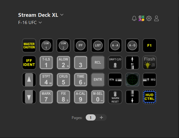 F-16 UFC Stream Deck XL, Stream Deck+, & Stream Deck