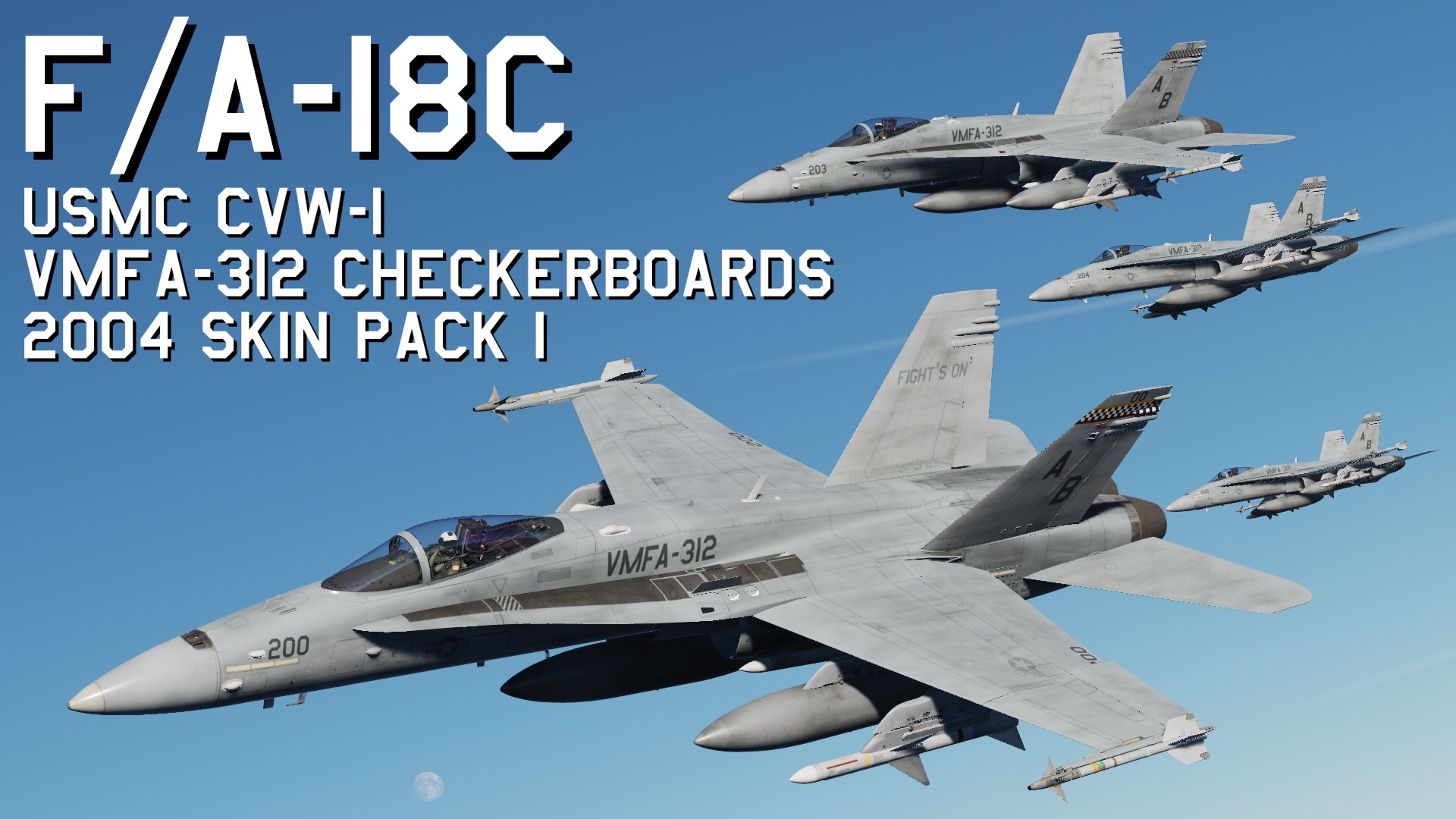 USMC CVW-1 FA-18C VMFA-312 Checkerboards 2004 Skin Pack 1 UPDATE 2025/10/08
