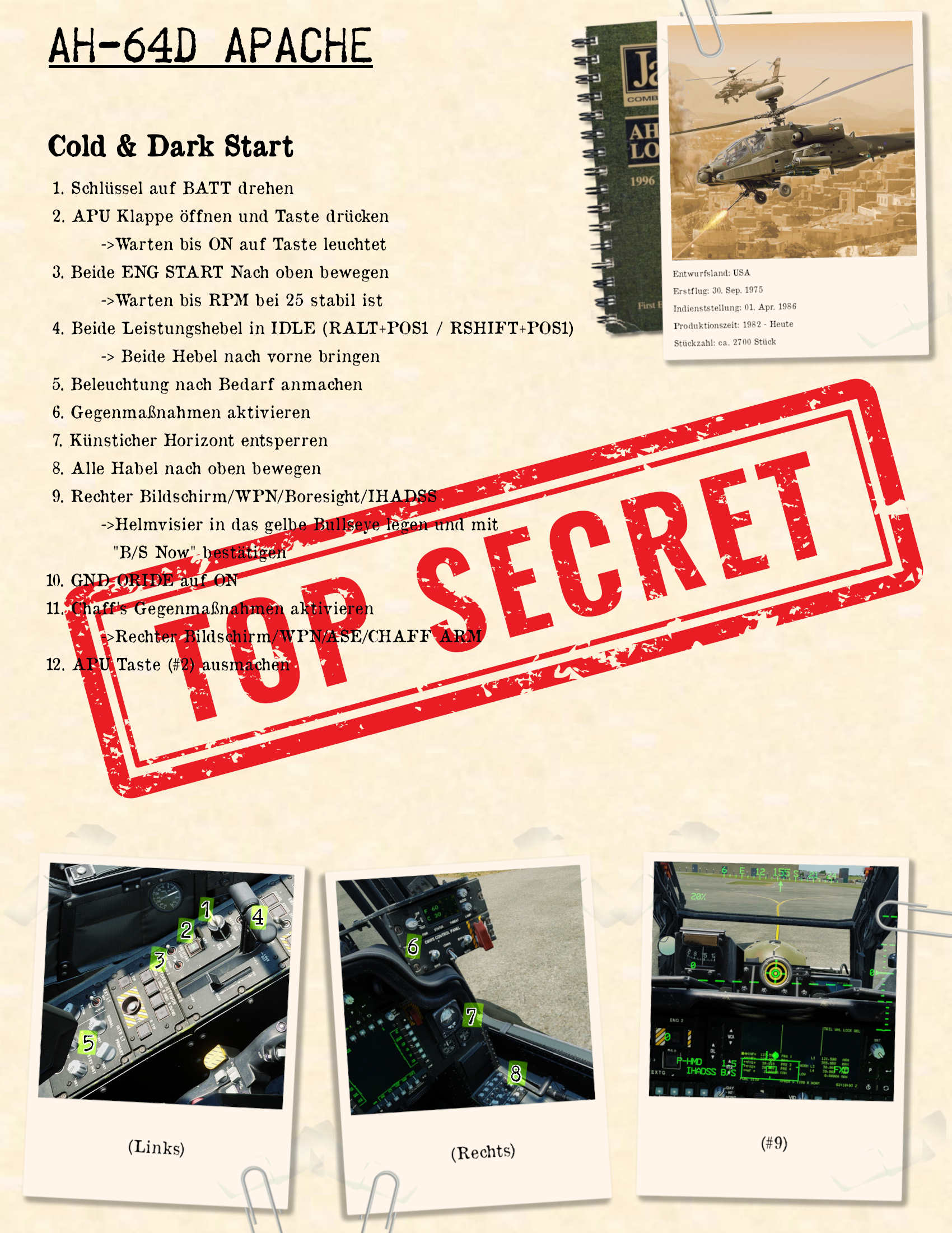 AH-64D Cold & Dark Start Deutsch