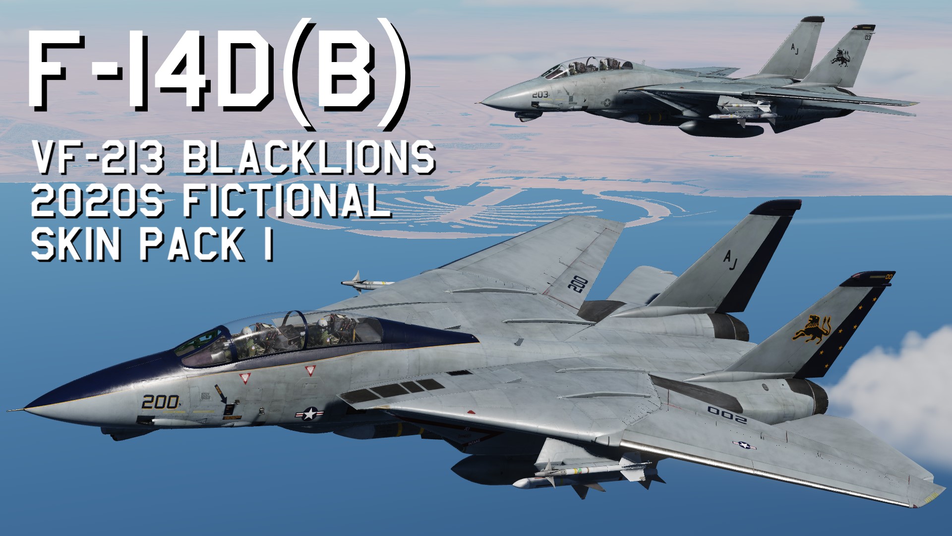 F-14D(B) VF-213 Blacklions 2020s fictional Skin Pack 1 update 2025/02/17