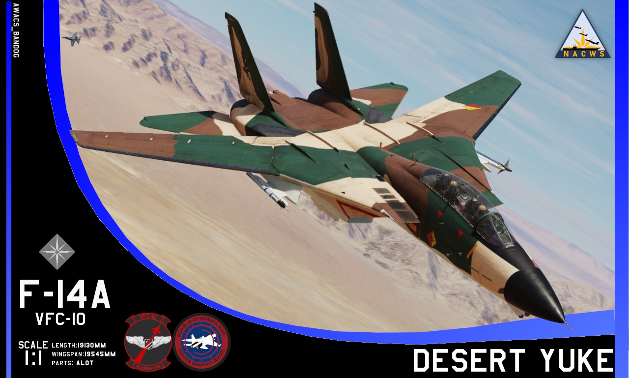 Ace Combat - Emmerian Navy - Naval Air Combat Weapons School - Fighter Composite Squadron 10 "Headhunters" F-14A Desert Yuke
