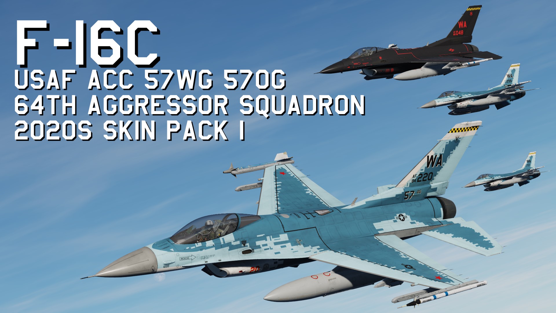 USAF ACC F-16C 57WG 57OG 64AGRS 2020s Skin Pack 1