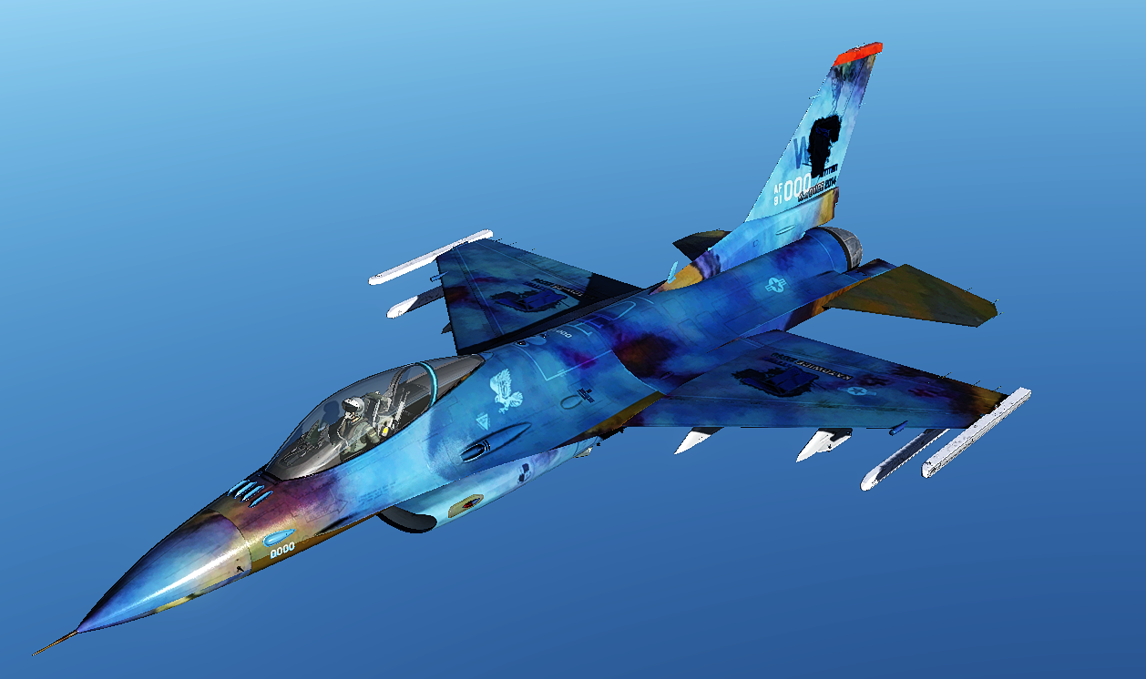 F-16C CS:GO Case Hardened Blue Gem 4x Titan Holo