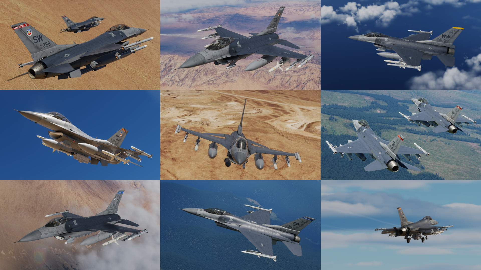 F-16C Block 50 USAF Squadrons Skin Pack 