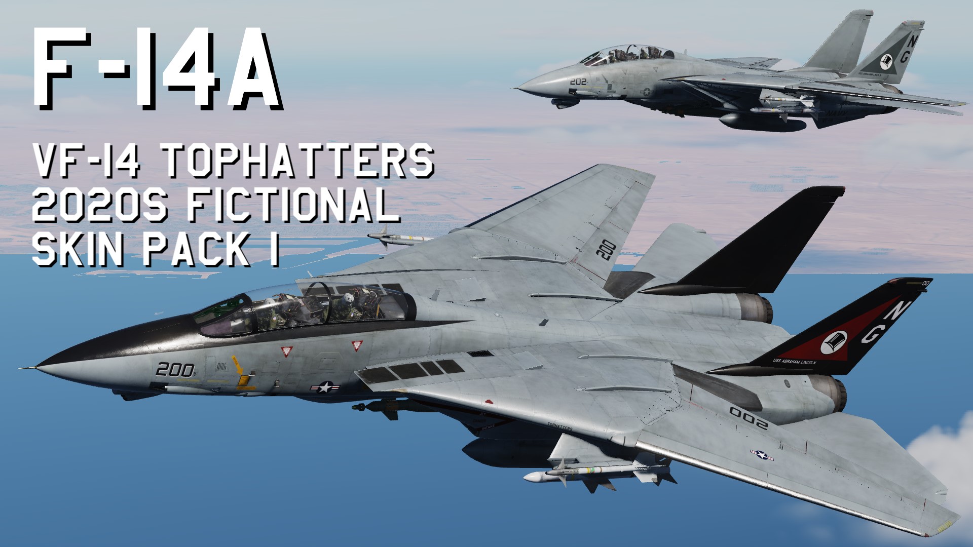 F-14A VF-14 Tophatters 2020s fictional Skin Pack 1 update 2025/02/17